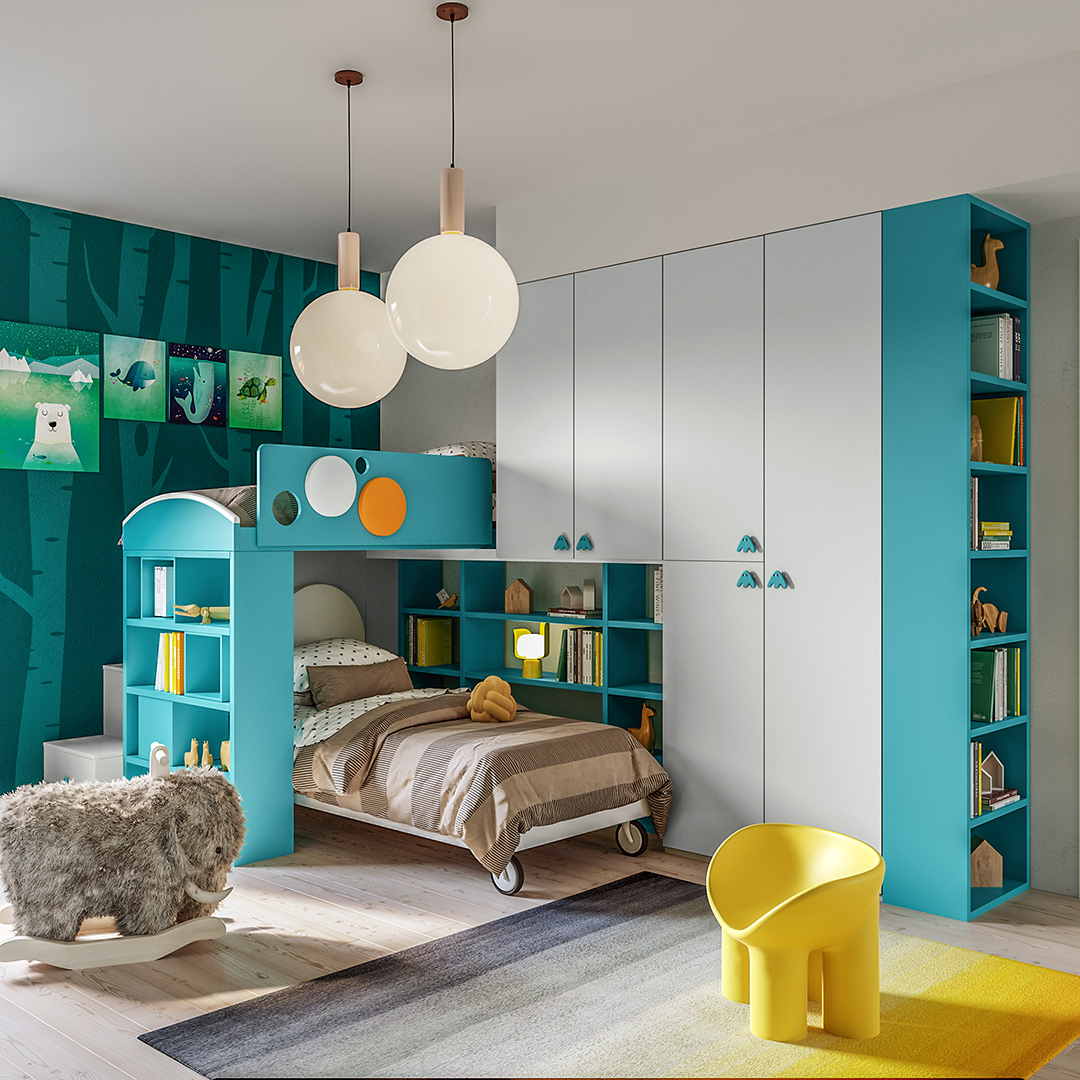 Chambre pour enfant lit superposé Giessegi