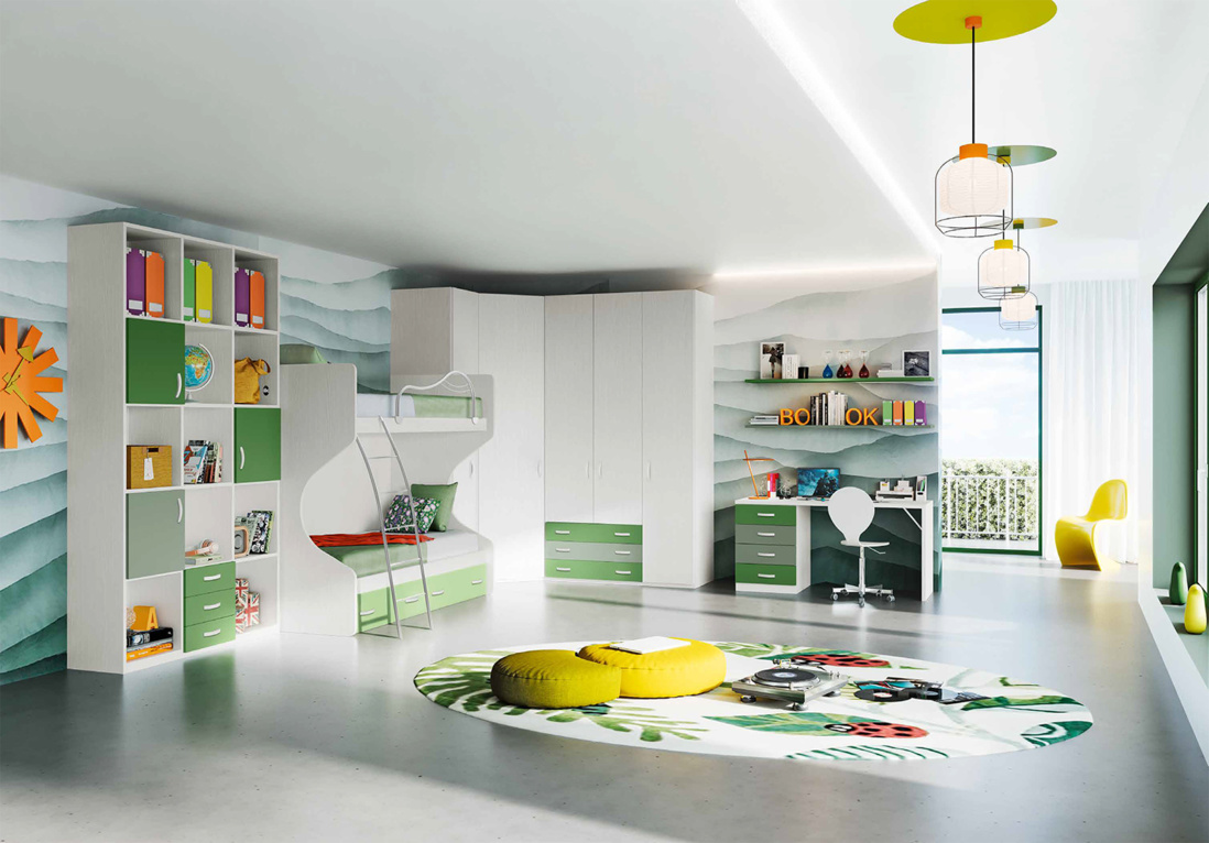 Chambre pour enfant lit superposé Giessegi
